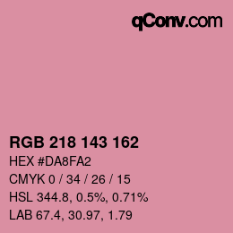 カラーコード: RGB 218 143 162 | qconv.com