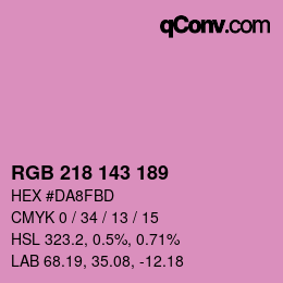 カラーコード: RGB 218 143 189 | qconv.com