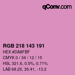 Color code: RGB 218 143 191 | qconv.com