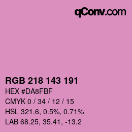 カラーコード: RGB 218 143 191 | qconv.com