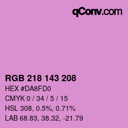 カラーコード: RGB 218 143 208 | qconv.com