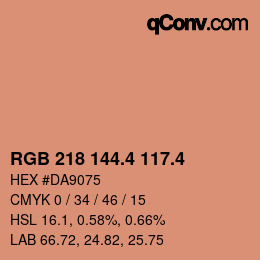 カラーコード: RGB 218 144.4 117.4 | qconv.com