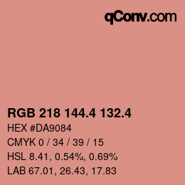 カラーコード: RGB 218 144.4 132.4 | qconv.com
