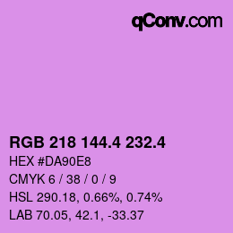 カラーコード: RGB 218 144.4 232.4 | qconv.com