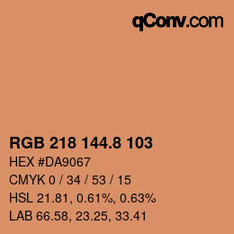 カラーコード: RGB 218 144.8 103 | qconv.com