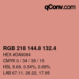 カラーコード: RGB 218 144.8 132.4 | qconv.com