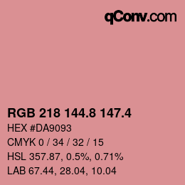 カラーコード: RGB 218 144.8 147.4 | qconv.com