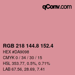 カラーコード: RGB 218 144.8 152.4 | qconv.com