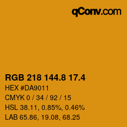 カラーコード: RGB 218 144.8 17.4 | qconv.com