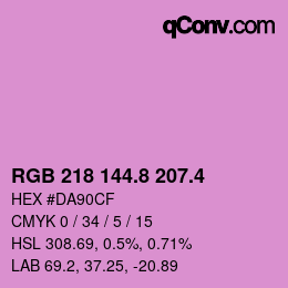カラーコード: RGB 218 144.8 207.4 | qconv.com