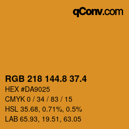 カラーコード: RGB 218 144.8 37.4 | qconv.com