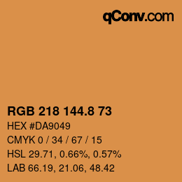 カラーコード: RGB 218 144.8 73 | qconv.com