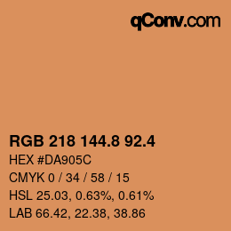 カラーコード: RGB 218 144.8 92.4 | qconv.com