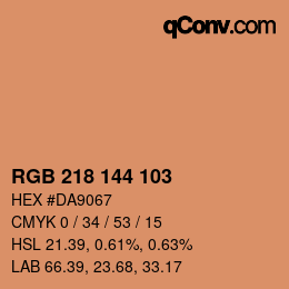 カラーコード: RGB 218 144 103 | qconv.com