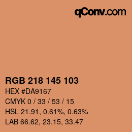 Color code: RGB 218 145 103 | qconv.com