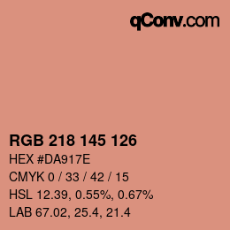 カラーコード: RGB 218 145 126 | qconv.com
