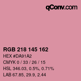 Color code: RGB 218 145 162 | qconv.com