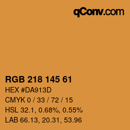 Color code: RGB 218 145 61 | qconv.com