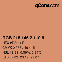 カラーコード: RGB 218 146.2 110.6 | qconv.com
