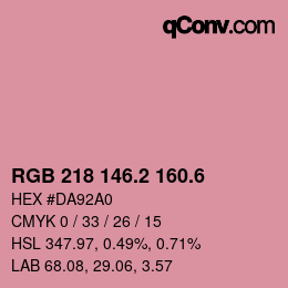 カラーコード: RGB 218 146.2 160.6 | qconv.com