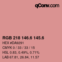 カラーコード: RGB 218 146.6 145.6 | qconv.com