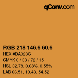 カラーコード: RGB 218 146.6 60.6 | qconv.com