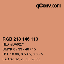 Color code: RGB 218 146 113 | qconv.com