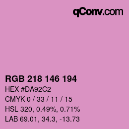 Color code: RGB 218 146 194 | qconv.com