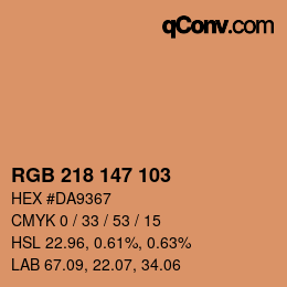 カラーコード: RGB 218 147 103 | qconv.com