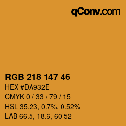Color code: RGB 218 147 46 | qconv.com