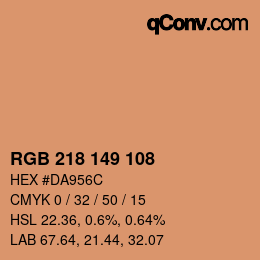 カラーコード: RGB 218 149 108 | qconv.com