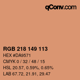 Color code: RGB 218 149 113 | qconv.com
