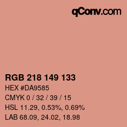 カラーコード: RGB 218 149 133 | qconv.com