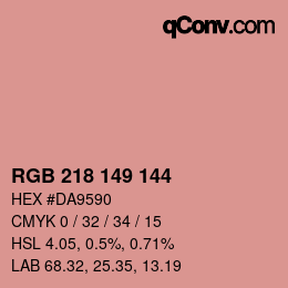 Color code: RGB 218 149 144 | qconv.com