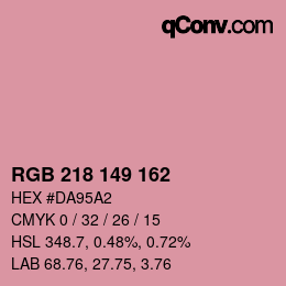 カラーコード: RGB 218 149 162 | qconv.com