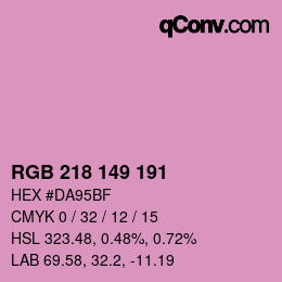 Color code: RGB 218 149 191 | qconv.com