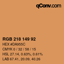 カラーコード: RGB 218 149 92 | qconv.com