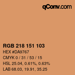 Color code: RGB 218 151 103 | qconv.com