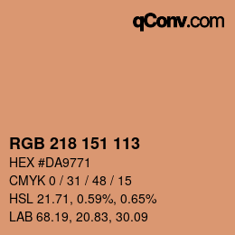 Color code: RGB 218 151 113 | qconv.com