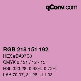 Color code: RGB 218 151 192 | qconv.com