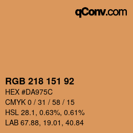 カラーコード: RGB 218 151 92 | qconv.com