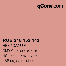 Color code: RGB 218 152 143 | qconv.com