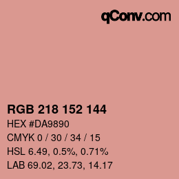 颜色代码: RGB 218 152 144 | qconv.com