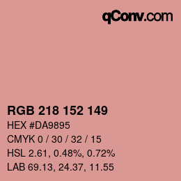 カラーコード: RGB 218 152 149 | qconv.com