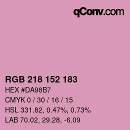 カラーコード: RGB 218 152 183 | qconv.com