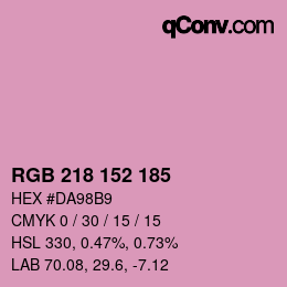 カラーコード: RGB 218 152 185 | qconv.com
