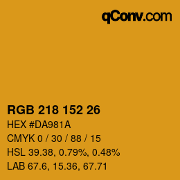 Color code: RGB 218 152 26 | qconv.com