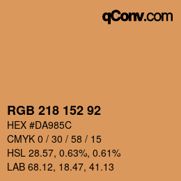 Color code: RGB 218 152 92 | qconv.com