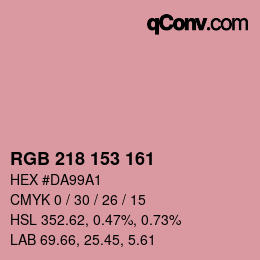 Código de color: RGB 218 153 161 | qconv.com
