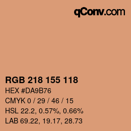カラーコード: RGB 218 155 118 | qconv.com